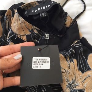 High neck floral dress with flare sleeves